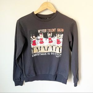 Mean Girls Winter Talent Show Christmas Is So Fetch Sweatshirt Grey Juniors XS